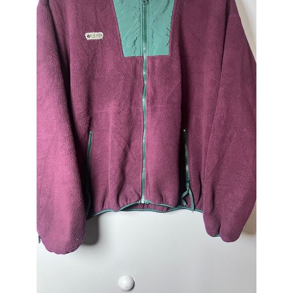 VTG Columbia Fleece Jacket Mens XL Purple Teal 90s Colorblock Y2K Retro USA Made - Picture 10 of 10